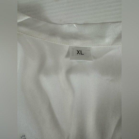 White satin bride robe sparkle bling size XL wedding day bachelorette - Picture 7 of 8